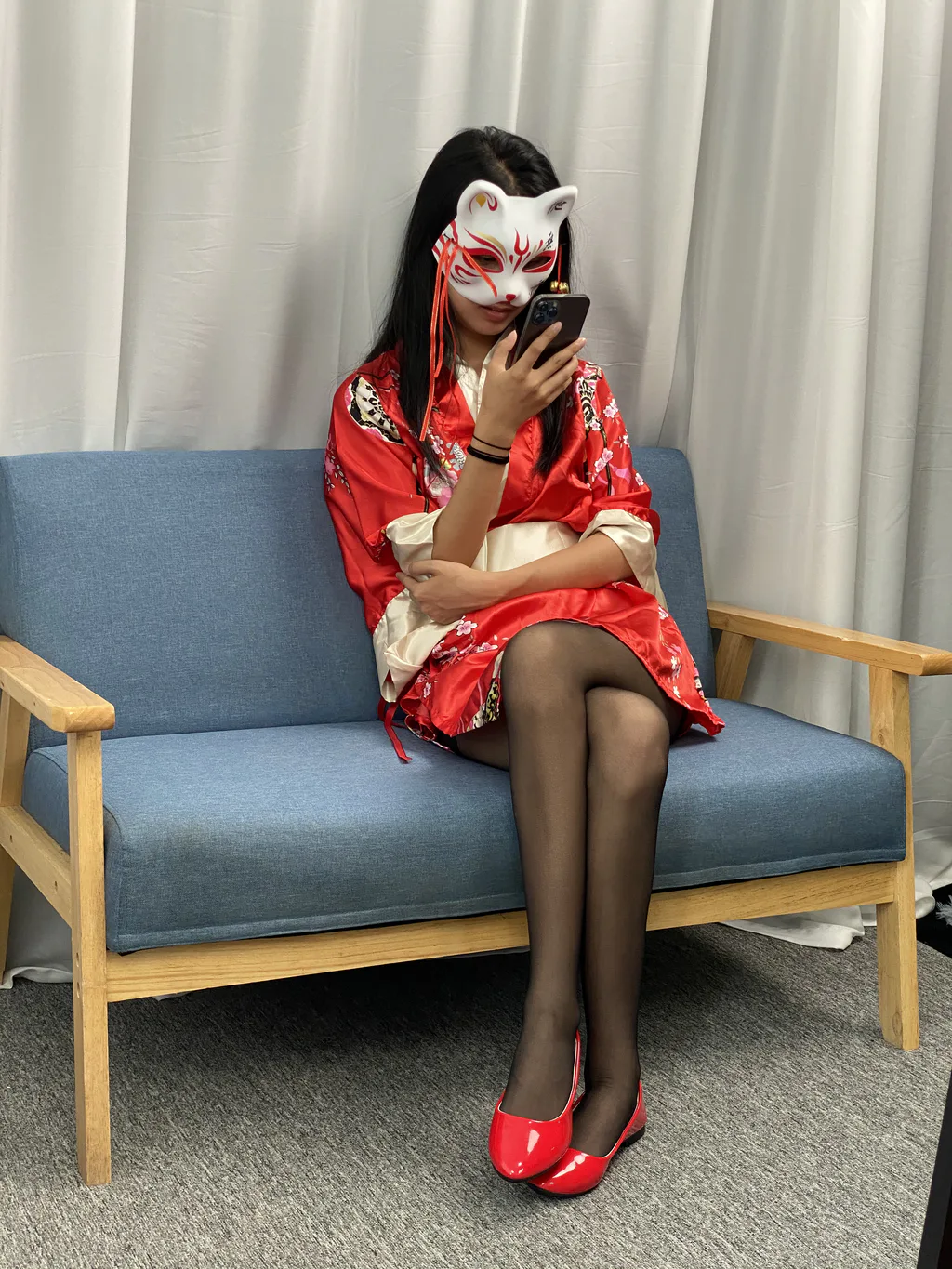 三禾摄影 NO.052 和服 黑丝 肉丝 平底鞋[226P/1V/3.14GB]插图2