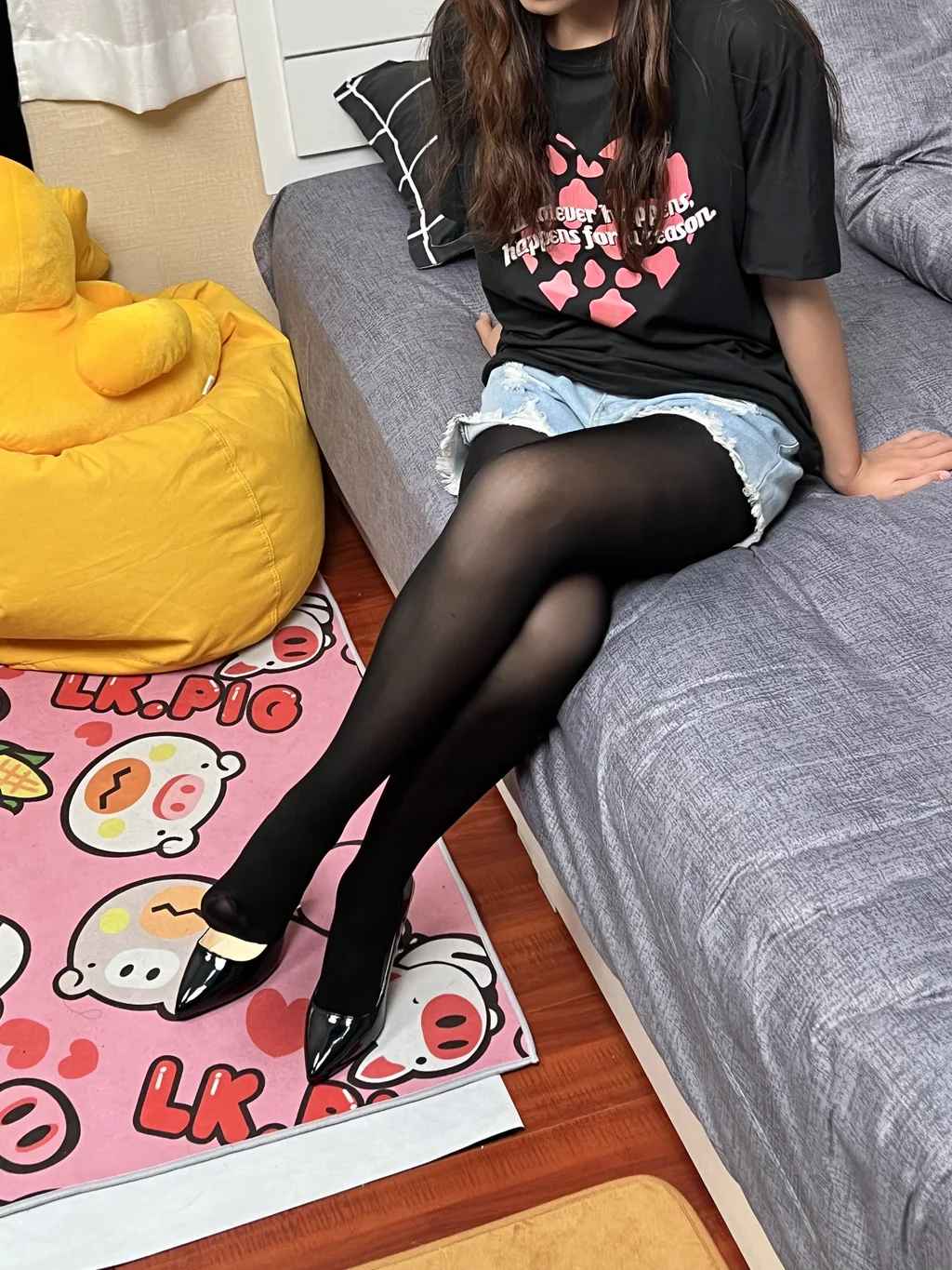 三禾摄影 NO.044 牛仔短裤 黑丝 高跟[227P/1.51GB]插图2