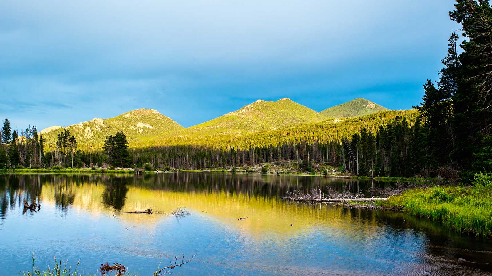 桌面壁纸 044 斯普拉格湖风景带鱼屏壁纸 插图