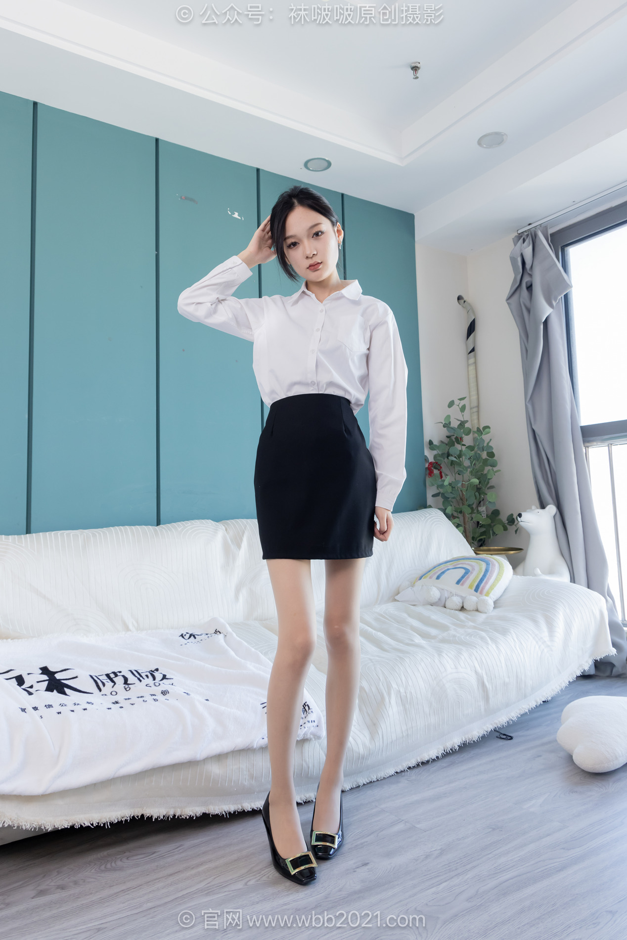 袜啵啵634期花絮版焦糖高跟鞋皮鞋薄肉丝（脚尖透明款）厚黑丝ol至服[163P/1V/6.81G]插图2