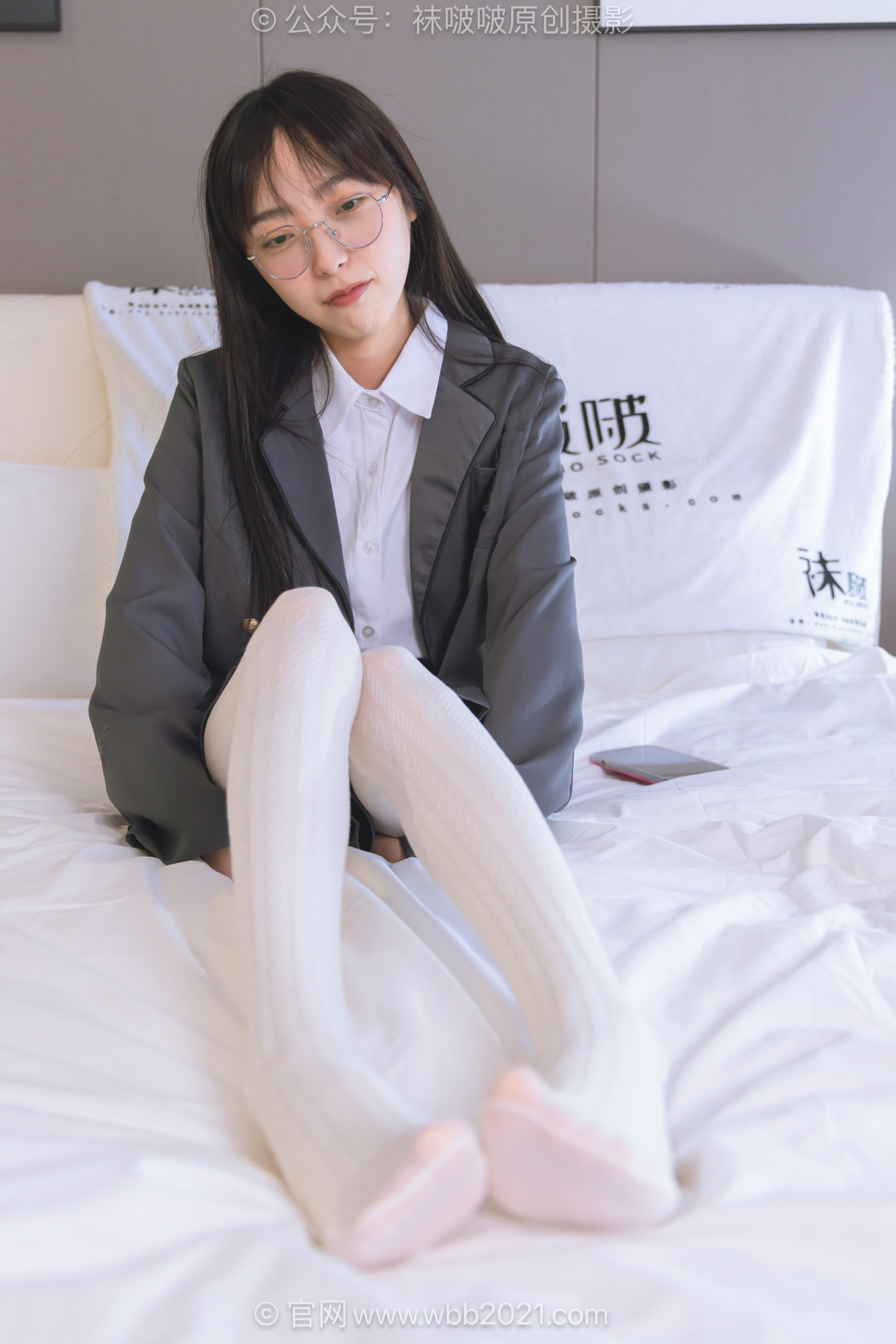 袜啵啵637期花絮版稚予短靴厚白丝（爱心麻花款）学苑风[140P/1V/5.69G]插图5