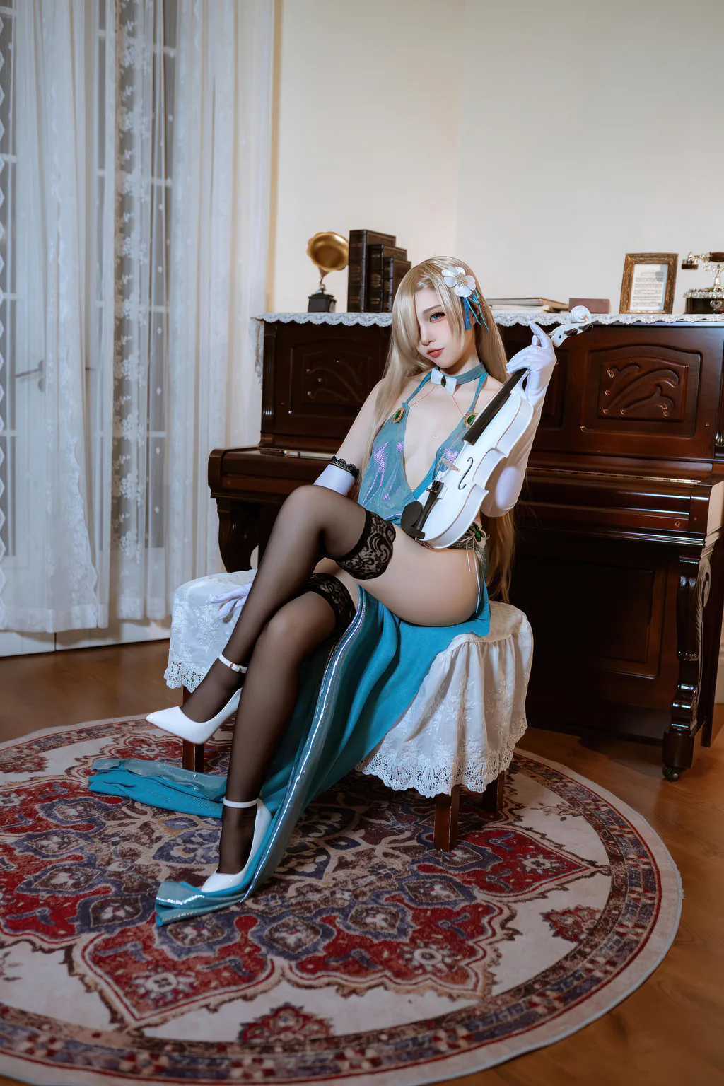 二佐Nisa – 蔚蓝档案 一之濑明日奈 礼服[28P/257MB]插图1