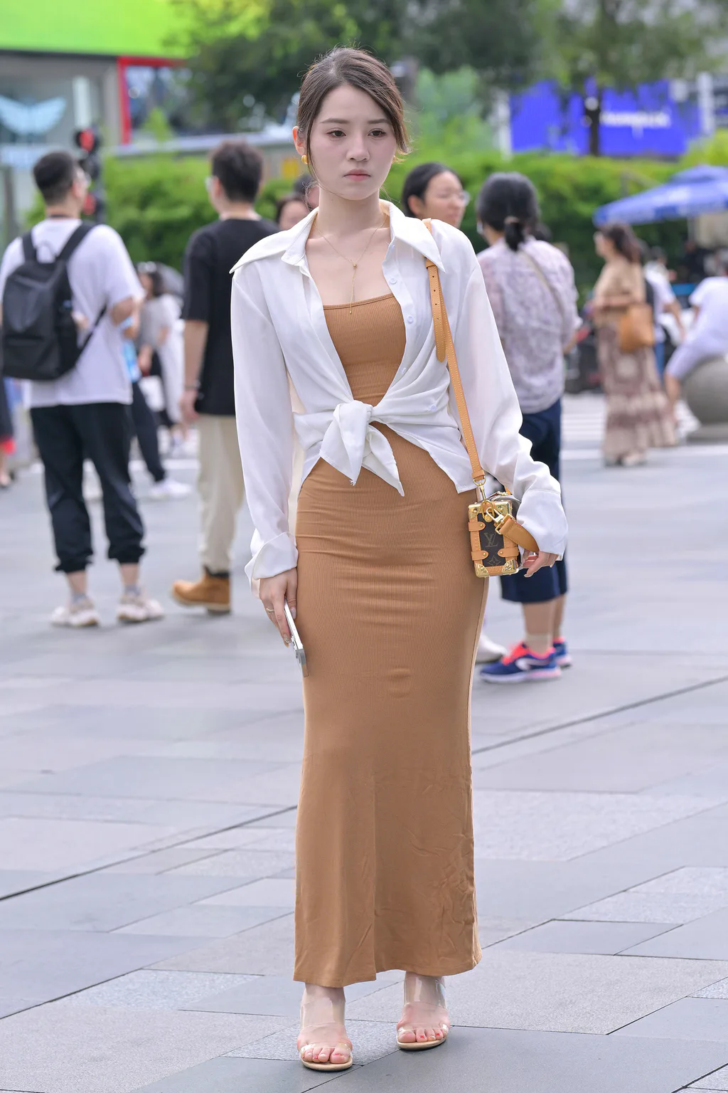 精选街拍作品 NO.6478 黄色针织长裙镁钕[149P/220MB]插图1