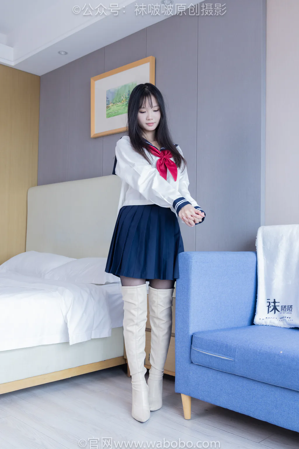 [BoBoSocks袜啵啵]NO.642 甜甜圈-过膝靴、板鞋、白棉袜、薄黑丝[152P/1V/7.23GB]插图1