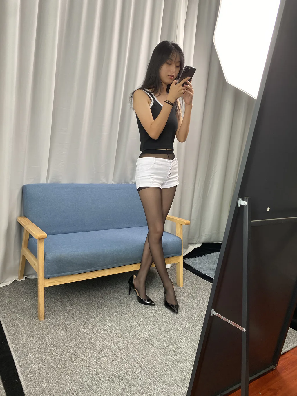 三禾摄影 NO.057 黑丝 高跟 牛仔短裤[138P/0.98GB]插图