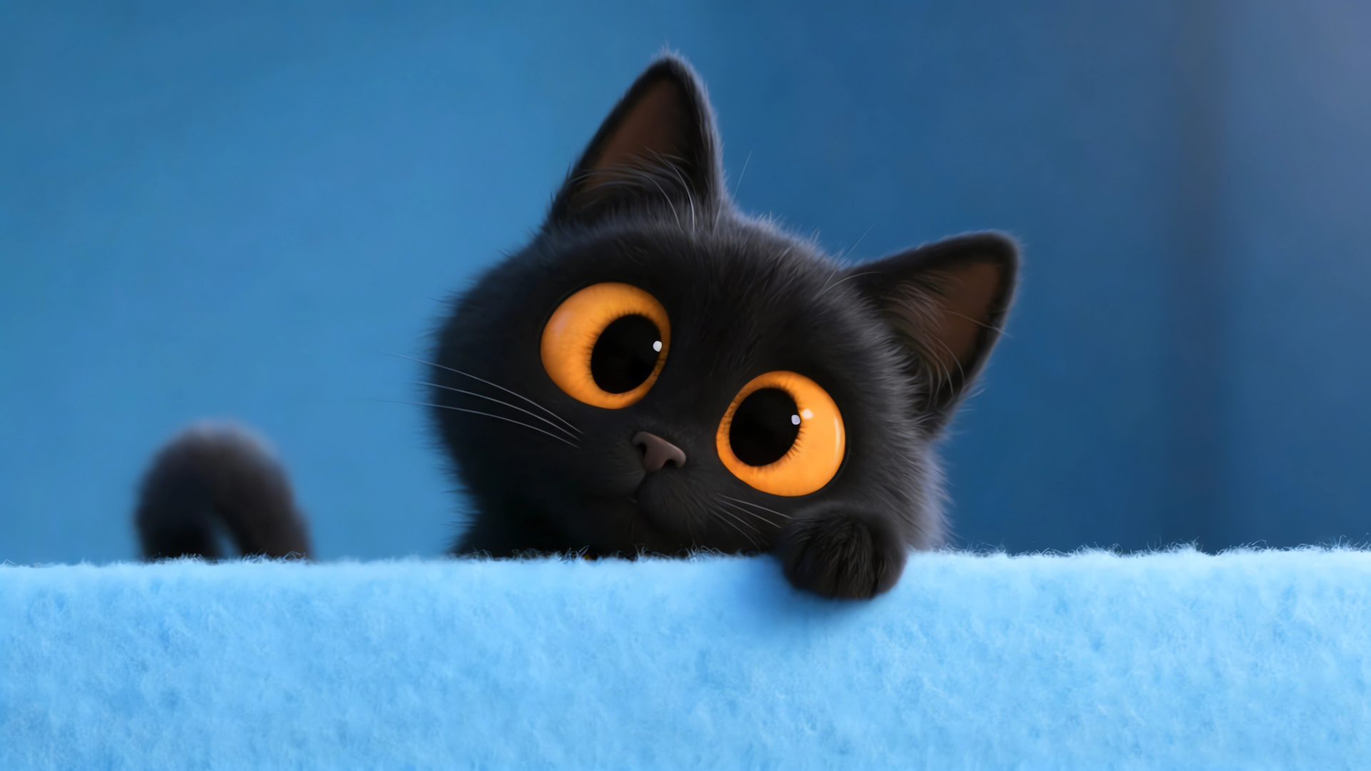 桌面壁纸 069 可爱小黑猫 治愈系 4K壁纸插图