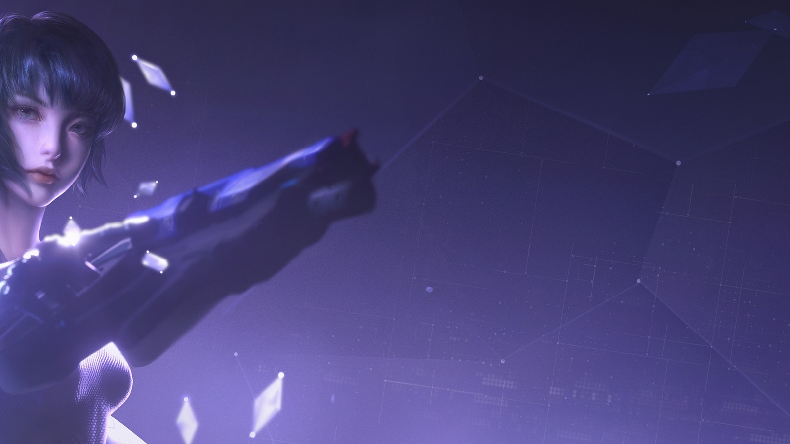 桌面壁纸 072 《Cyber Hunter》游戏镁钕人物5120×1440高清壁纸插图