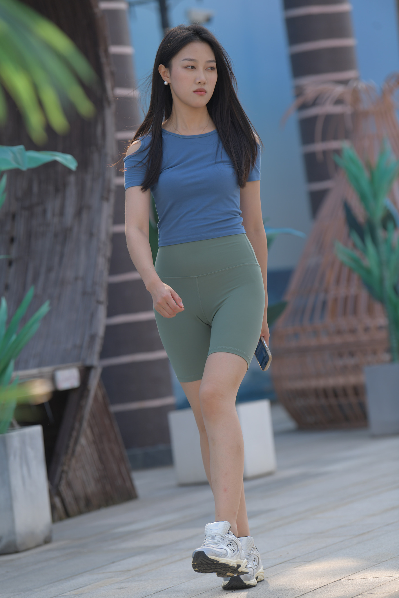 魔镜街拍原版绿色瑜伽短裤镁钕[402P/8.98G]插图6