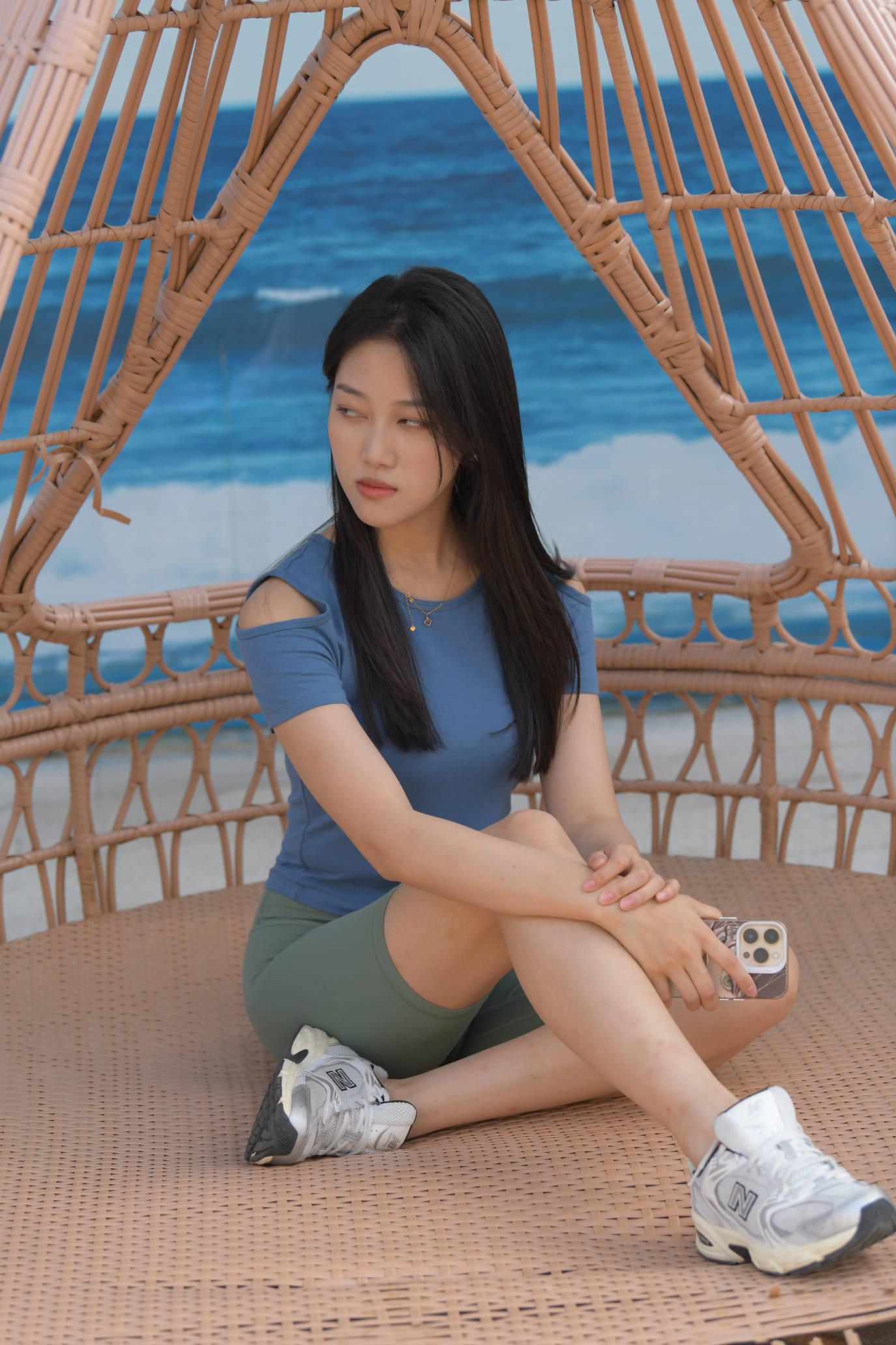 魔镜街拍原版绿色瑜伽短裤镁钕[402P/8.98G]插图3