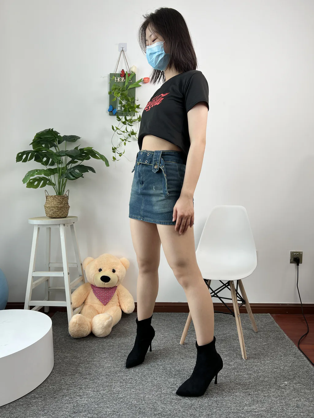 三禾摄影 NO.075 牛仔裙 肉丝 短靴[258P/1V/1.39GB]插图1