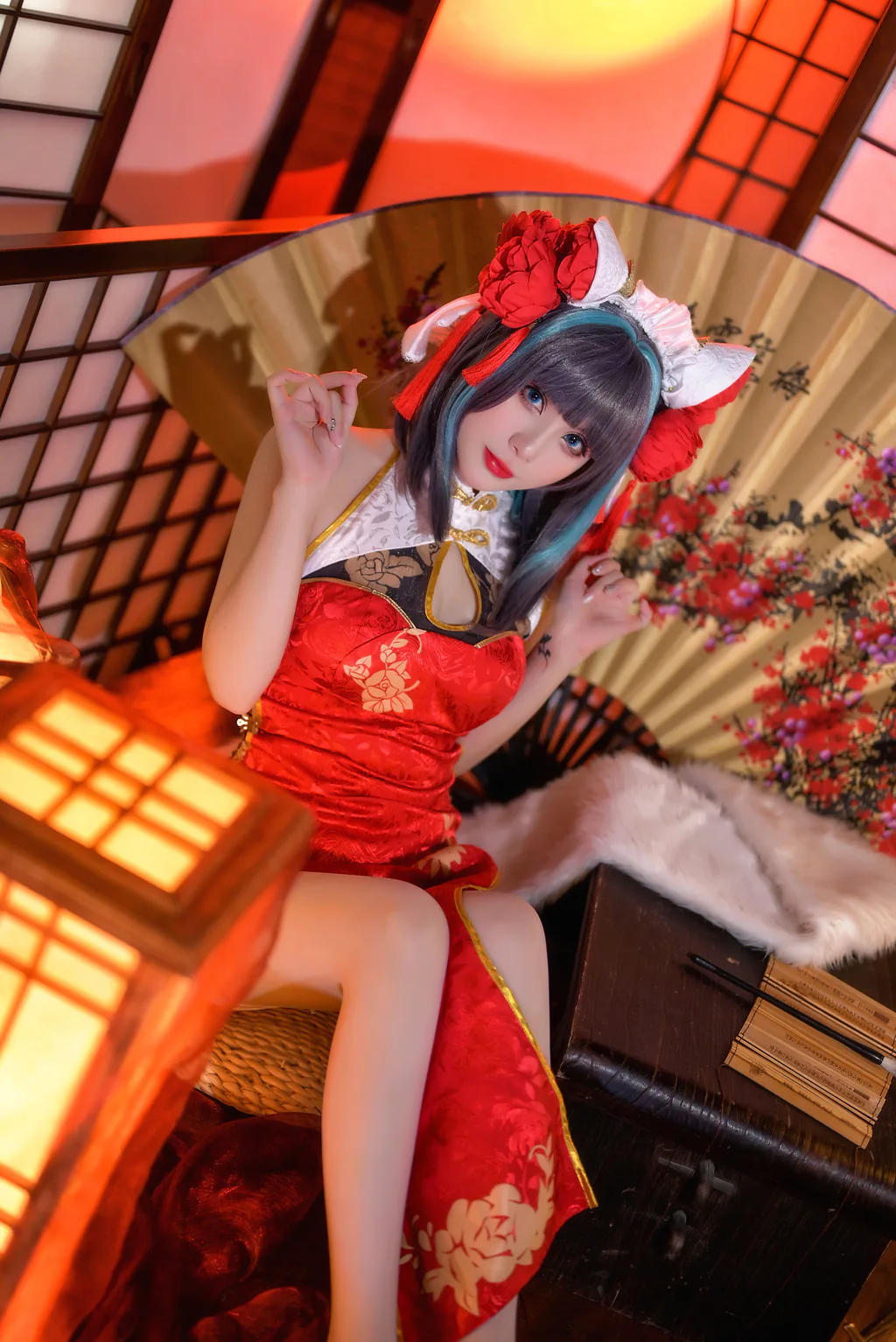 Zaya秋 – 碧蓝航线 柴郡 红旗袍[20P/176MB]插图2