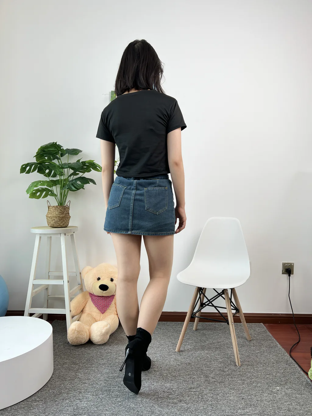 三禾摄影 NO.075 牛仔裙 肉丝 短靴[258P/1V/1.39GB]插图2