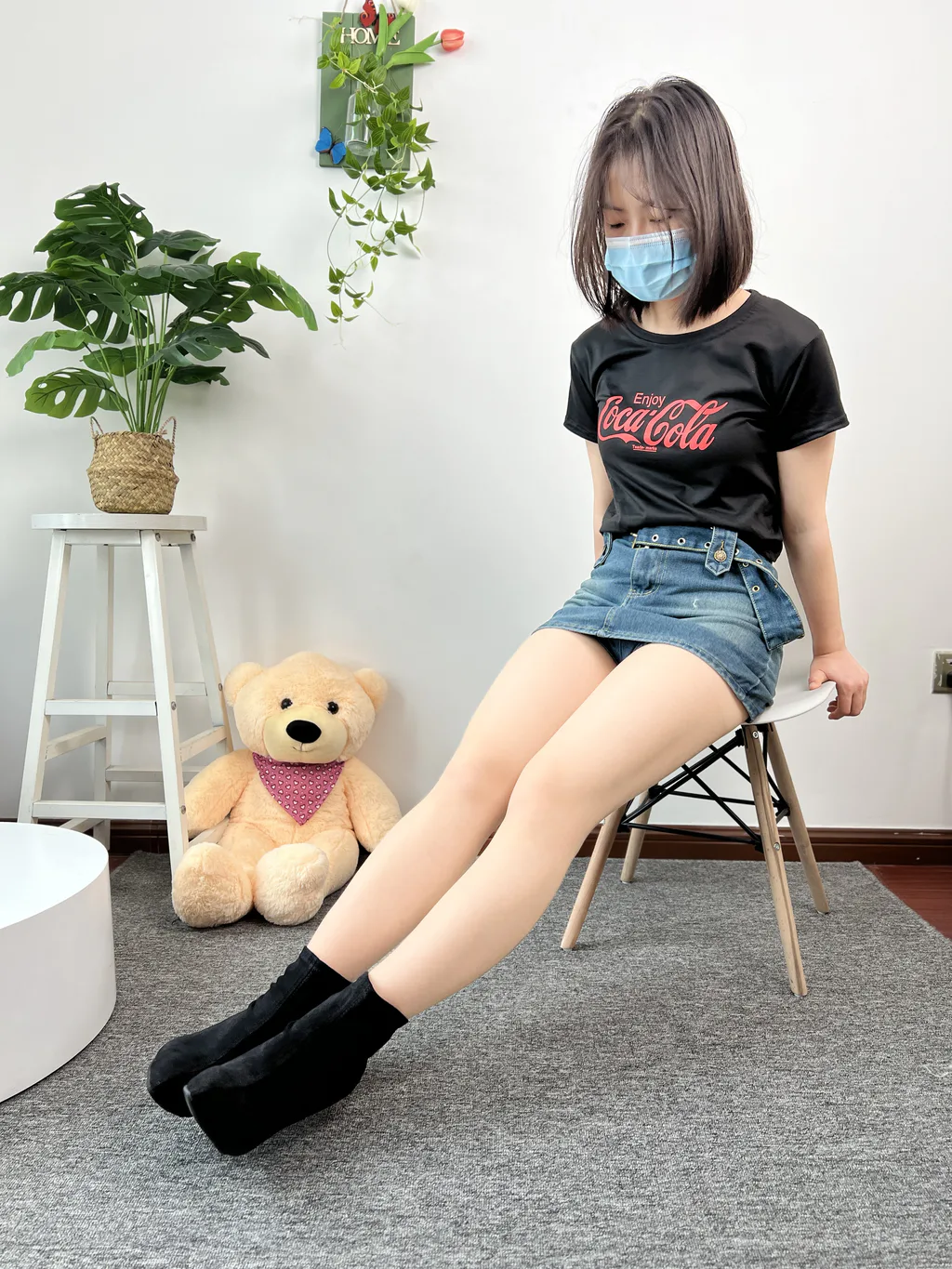 三禾摄影 NO.075 牛仔裙 肉丝 短靴[258P/1V/1.39GB]插图3