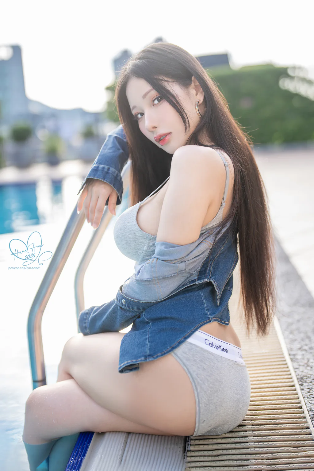 Hane Ame 雨波写真 – Original HaneAme Poolside Body 泳池健身日[40P/5V/569MB]插图2