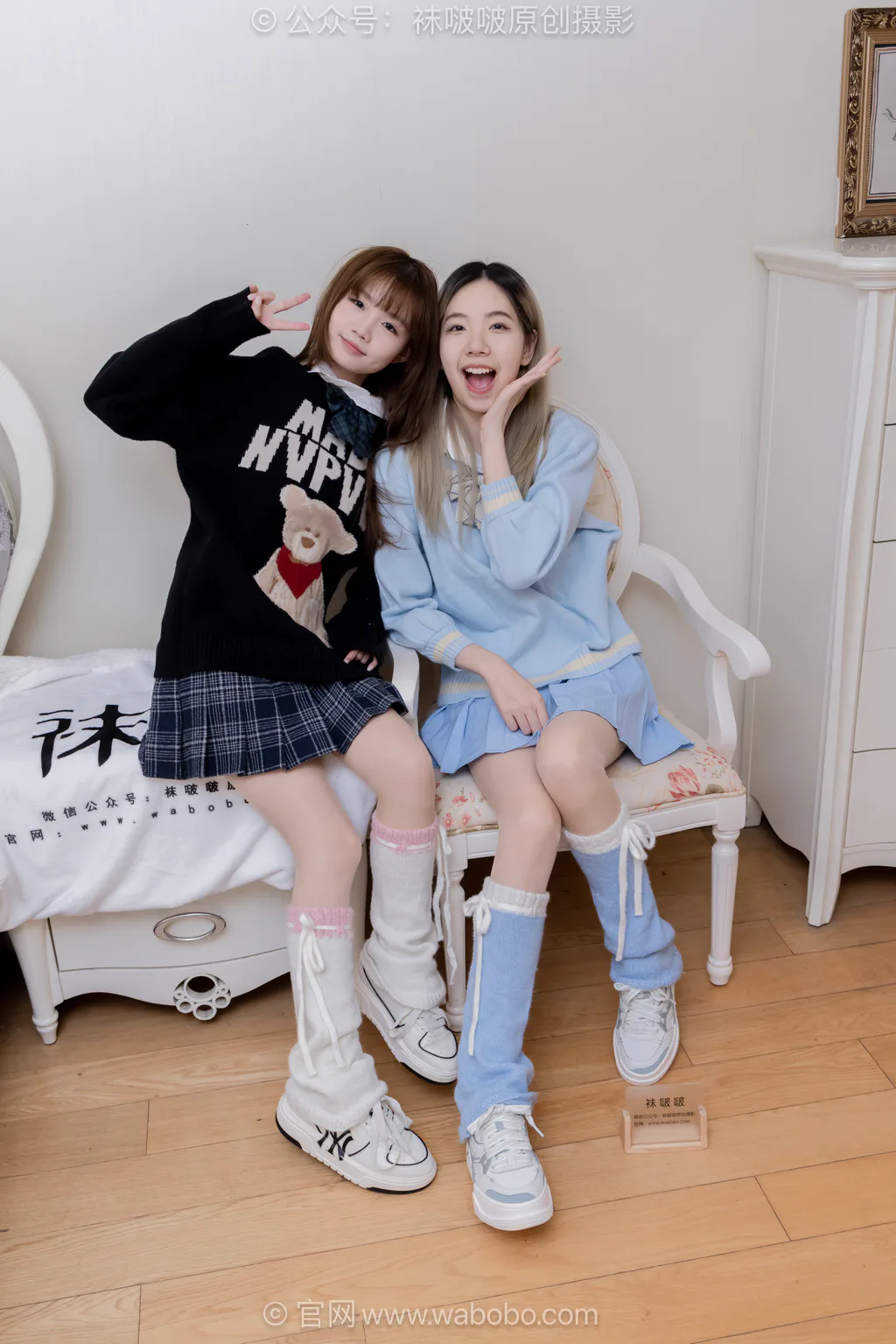 [BoBoSocks袜啵啵]NO.680 小甜豆&甜甜圈-板鞋、腿套、白棉袜、薄肉丝[170P/1V/8.70GB]插图2