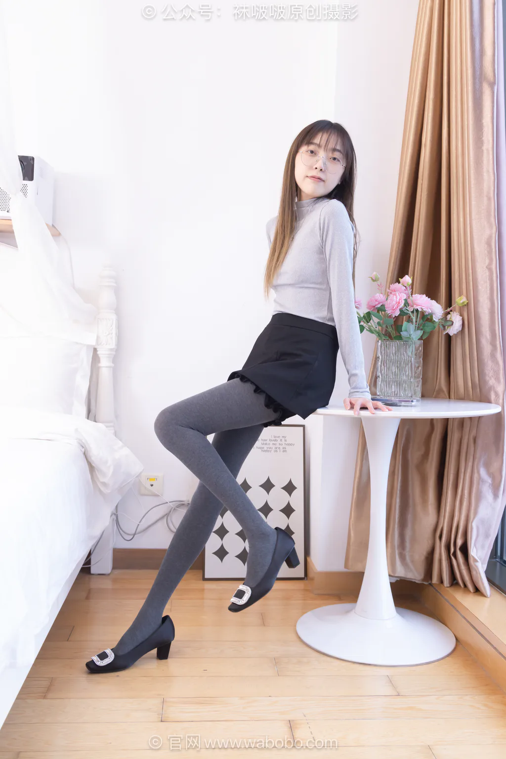 [BoBoSocks袜啵啵]NO.693 稚予-平底鞋、皮鞋、高跟鞋、浅厚灰丝、深厚灰丝[155P/1V/5.81GB]插图3