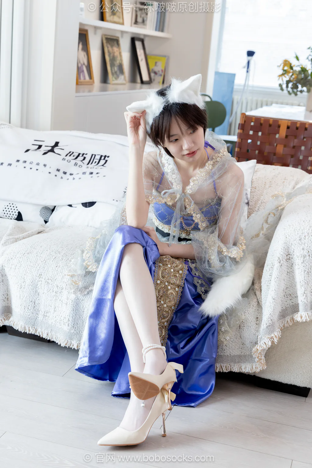 [BoBoSocks袜啵啵]NO.722 小甜豆-高跟鞋、油亮薄白丝、裸足[167P/1V/6.67GB]插图2