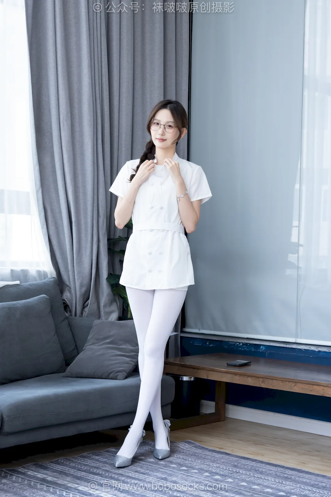 [BoBoSocks袜啵啵]NO.764 香菜-高跟鞋、厚白丝、互士服[155P/1V/6.04GB]插图1