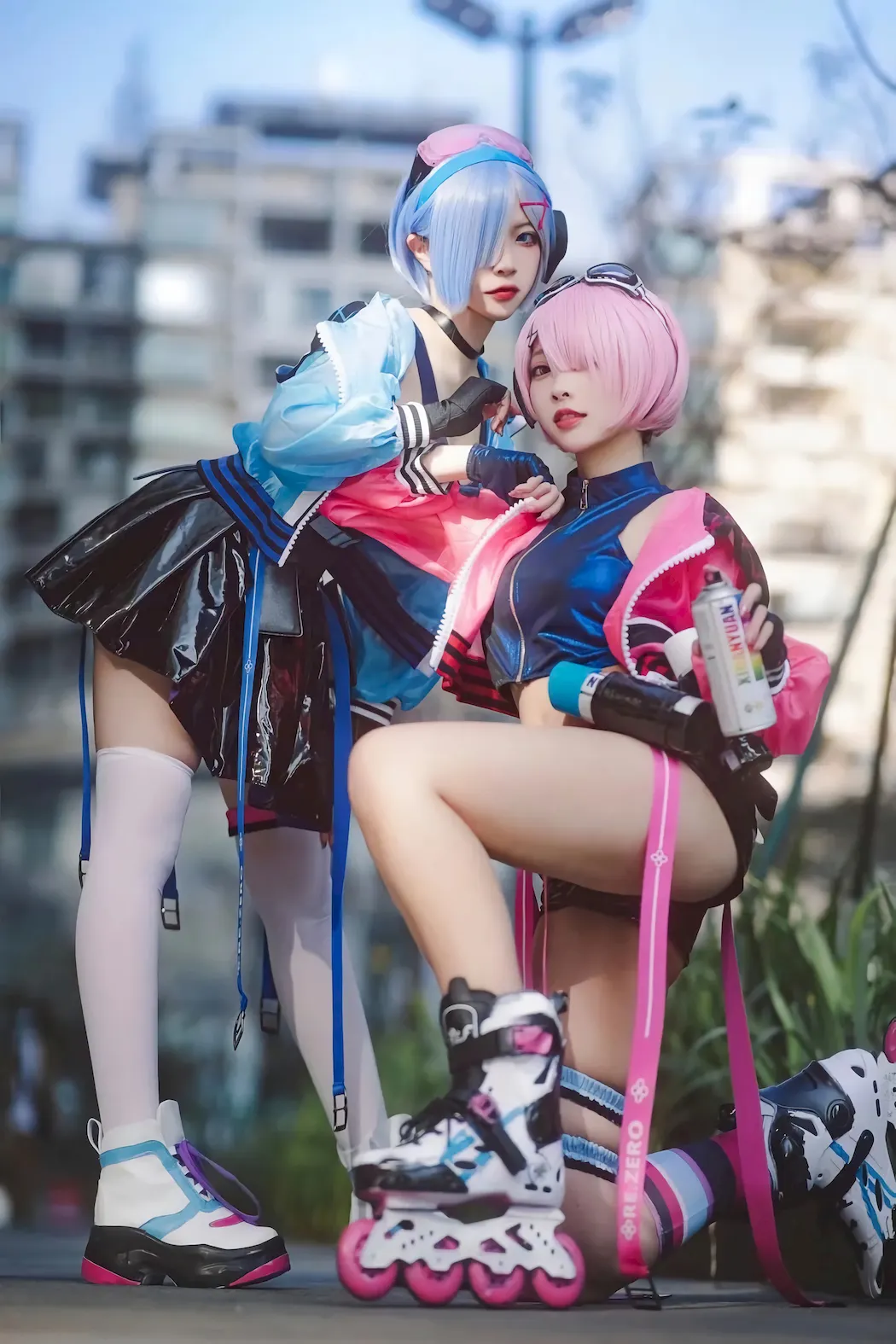 二佐Nisa NO.182 & 宫本桜 – 蕾姆&拉姆 霓虹都市 [19P/250MB]插图1