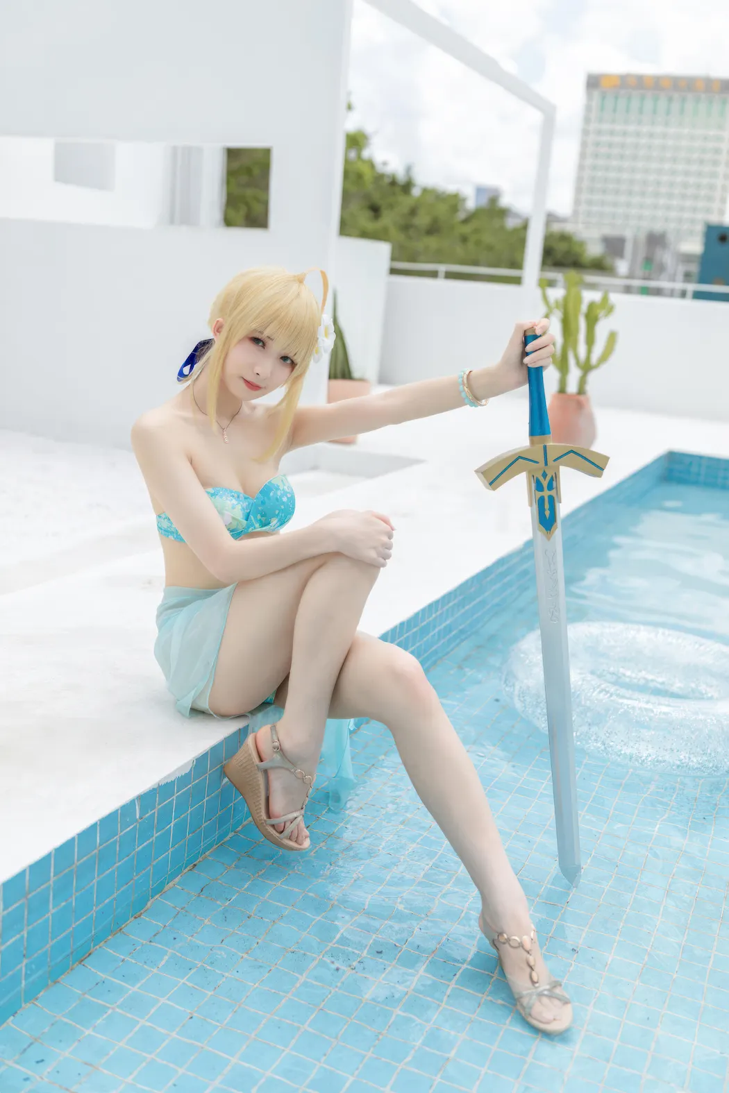 封疆疆v NO.086 – FGO Saber 泳装[49P/404MB]插图1