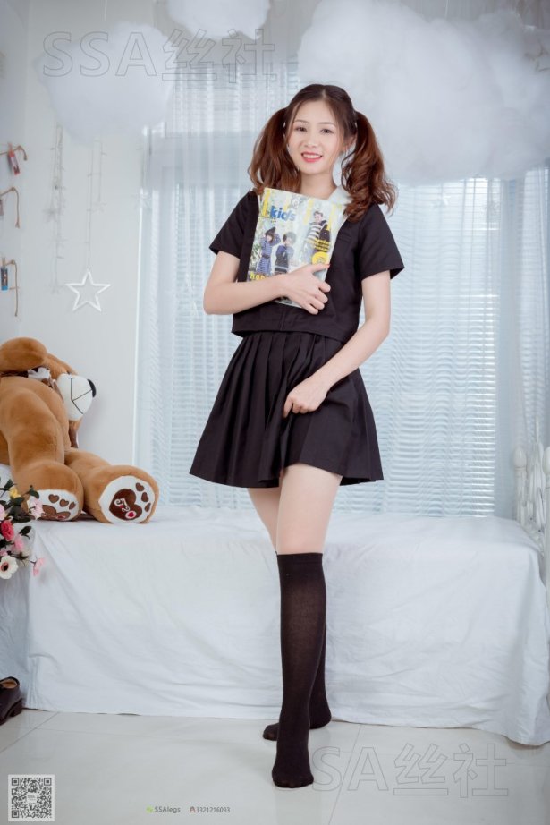 [SSA丝社] NO.079 雯雯 笑容治愈JK小解解黑色短袜+肉丝[99P/72M]