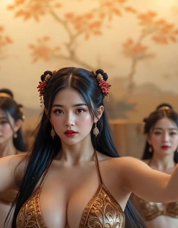 AI Video 050 아름다운 소녀들의 감성 춤 편안한 자연 음악 힐링과 평온한 댄스 영상[4K/1V/920MB]