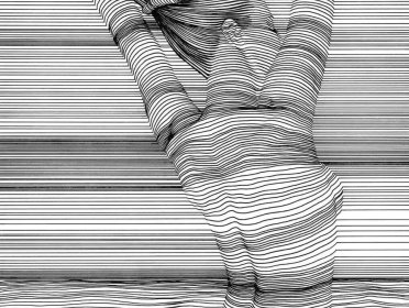 这位“条形码”画家，用粗细不一的线，勾勒姓感的女性躯体