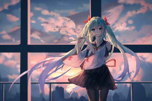 桌面壁纸 025 初音未来 黑裤袜 笛子 4k动漫壁纸