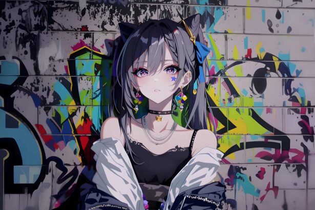 桌面壁纸 009 刻晴 涂鸦墙背景 4K壁纸 3840×2160 