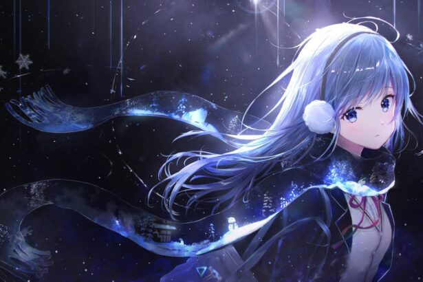 桌面壁纸 034 女高中生围巾 长发校服 4k动漫壁纸