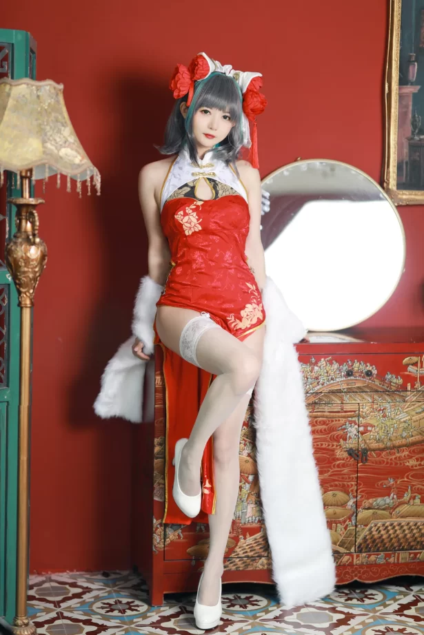 51酱 – 碧蓝航线 柴郡 新春旗袍[12P/54MB]