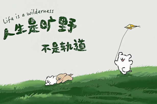 桌面壁纸 079 人生是旷野 不是轨道线条小狗4k壁纸