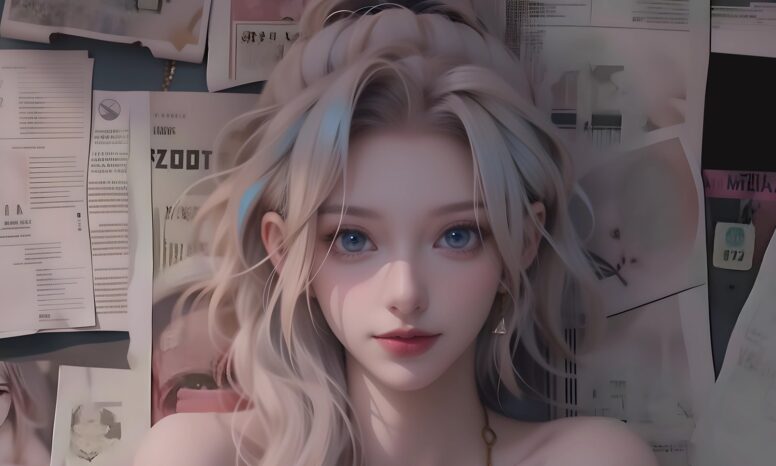 桌面壁纸 080 报纸墙 长卷发 可爱动漫镁钕2560×1600高清壁纸