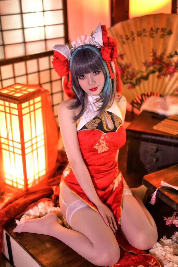 Zaya秋 – 碧蓝航线 柴郡 红旗袍[20P/176MB]