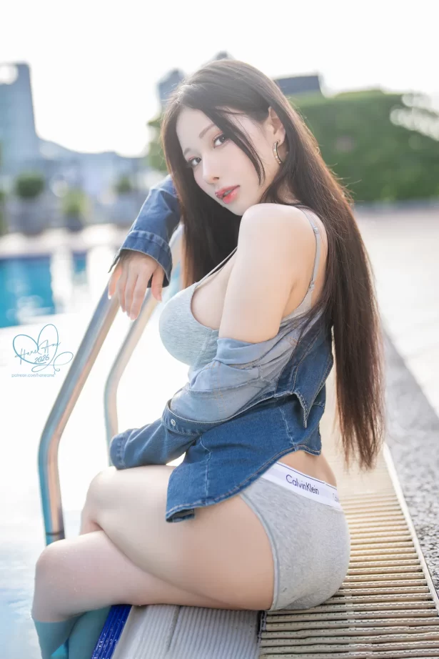 Hane Ame 雨波写真 – Original HaneAme Poolside Body 泳池健身日[40P/5V/569MB]