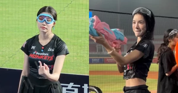 乐天女孩玩水祭爆失控！遭泼啤酒、下半身被水枪狂射，岱萦怒喊「以后不排班」